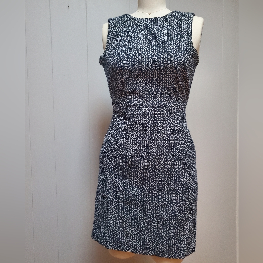 H&M Blue and White Sheath Mini Dress w/ Pockets